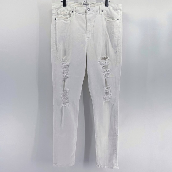 Good American Good Legs White Stretch High Rise Skinny Jeans Size 22 - Picture 3 of 8